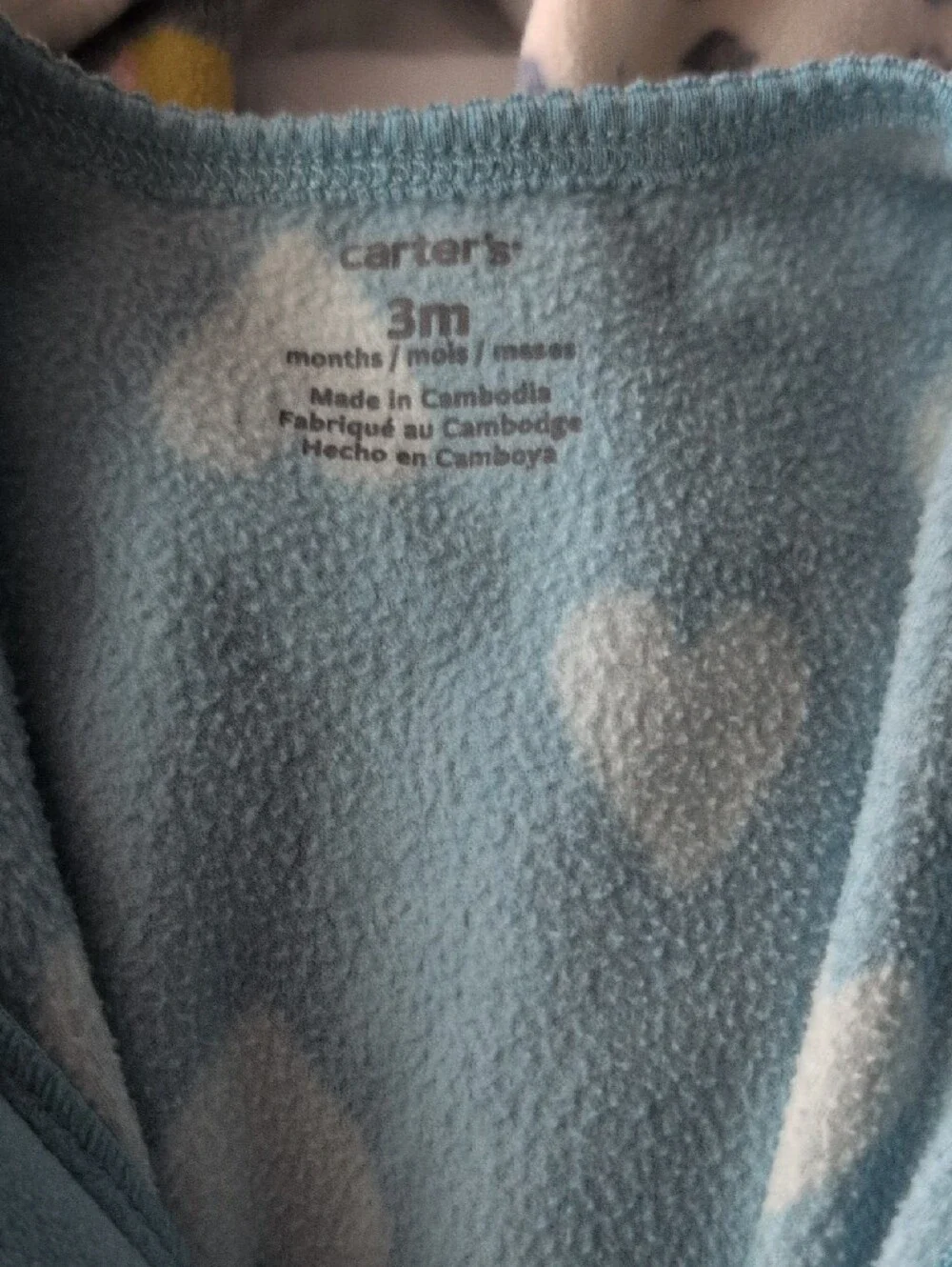 3 Carter's Fleece Baby Sleepers 3-6M